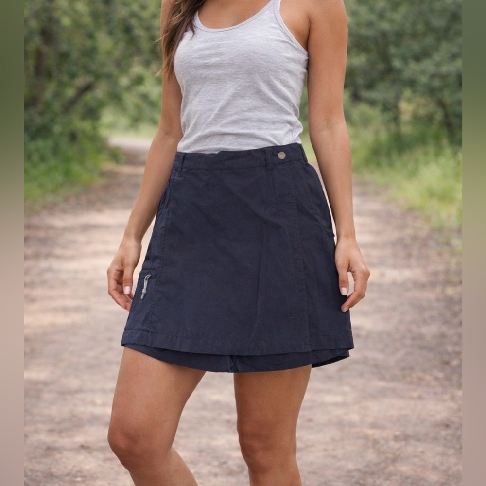 Columbia Black Faux Wrap Cargo Outdoor Fishing Skort UPF 30+ Size M